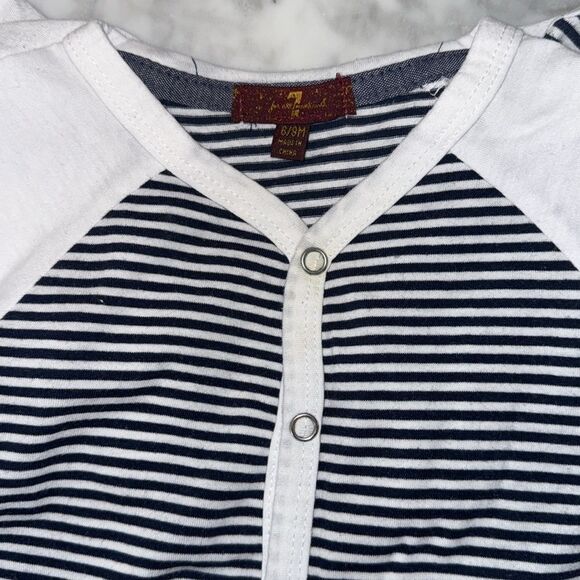 7 for all Mankind Striped Navy & White Footie Bundle 6/9M - Picture 7 of 7